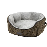 NOBBY Komfort Bett oval "LEO" leopard braun 45 x 40 x19 cm