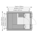 Vorschaubild Karibu Bosse 1 - 38 mm Gartensauna mit Vorraum und Satteldach inkl. gratis Sauna-Zubehörset im Wert von 234,94 €