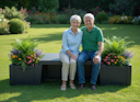 Vorschaubild KHW Gartenbank Berlin inkl. Pflanzkästen