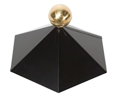 Wolff Finnhaus Dachhaube für Pavillon Kreta 6-eckig in schwarz mit Messingkugel und Platte