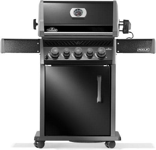NAPOLEON Gasgrill Rogue 425 mit Heck- und Seitenbrenner, Schwarz, inkl. Drehspieß