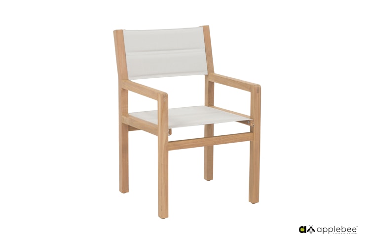 Apple Bee Armlehnstuhl FREJUS, Teak Natural / Kunststoffgewebe BEE WETT Sling Bright - Abverkauf