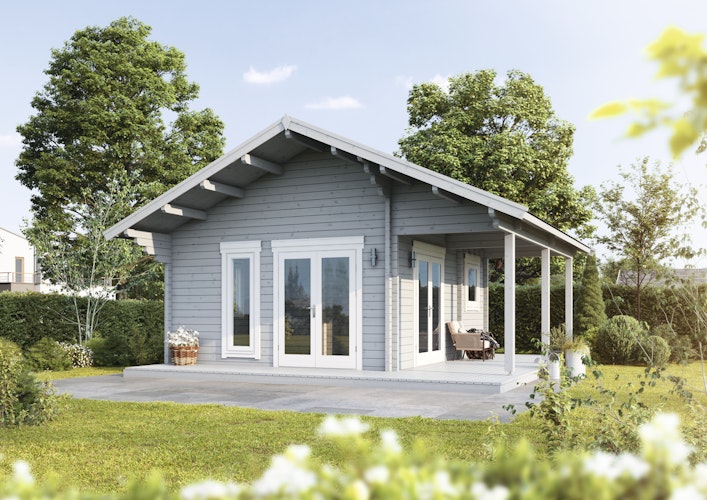 Wolff Finnhaus Gartenhaus Tirol 70 mit Seitendach