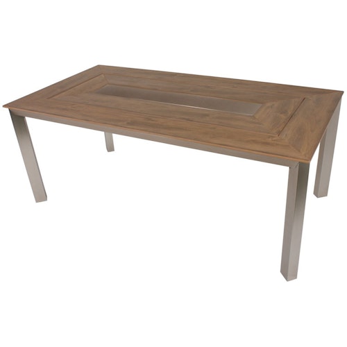 Garden Pleasure Gartenmöbel Set FLORENCE 13, Tisch 192 x 100 + 6 Hochlehner, Aluminium / Nonwood / Polyrattan