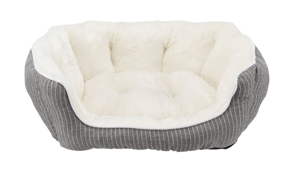 TRIXIE Bett Davin, oval, 50 × 40 cm, grau/creme