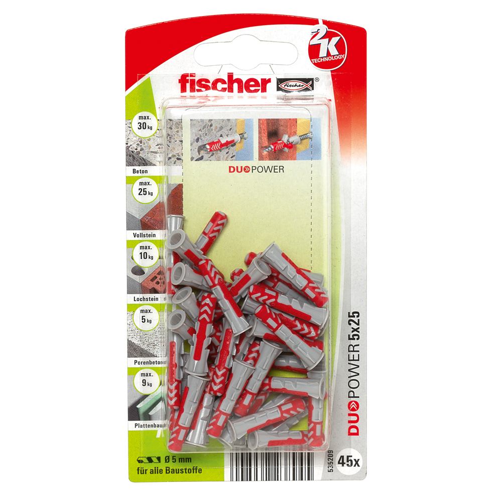 FISCHER Universaldübel Duopower 5x25 K