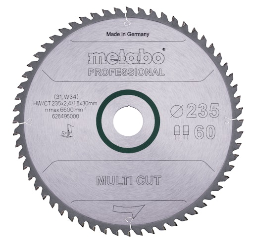 Metabo Sägeblatt "multi cut - professional"235x2,4/1,8x30Z60 FZ/TZ 5°