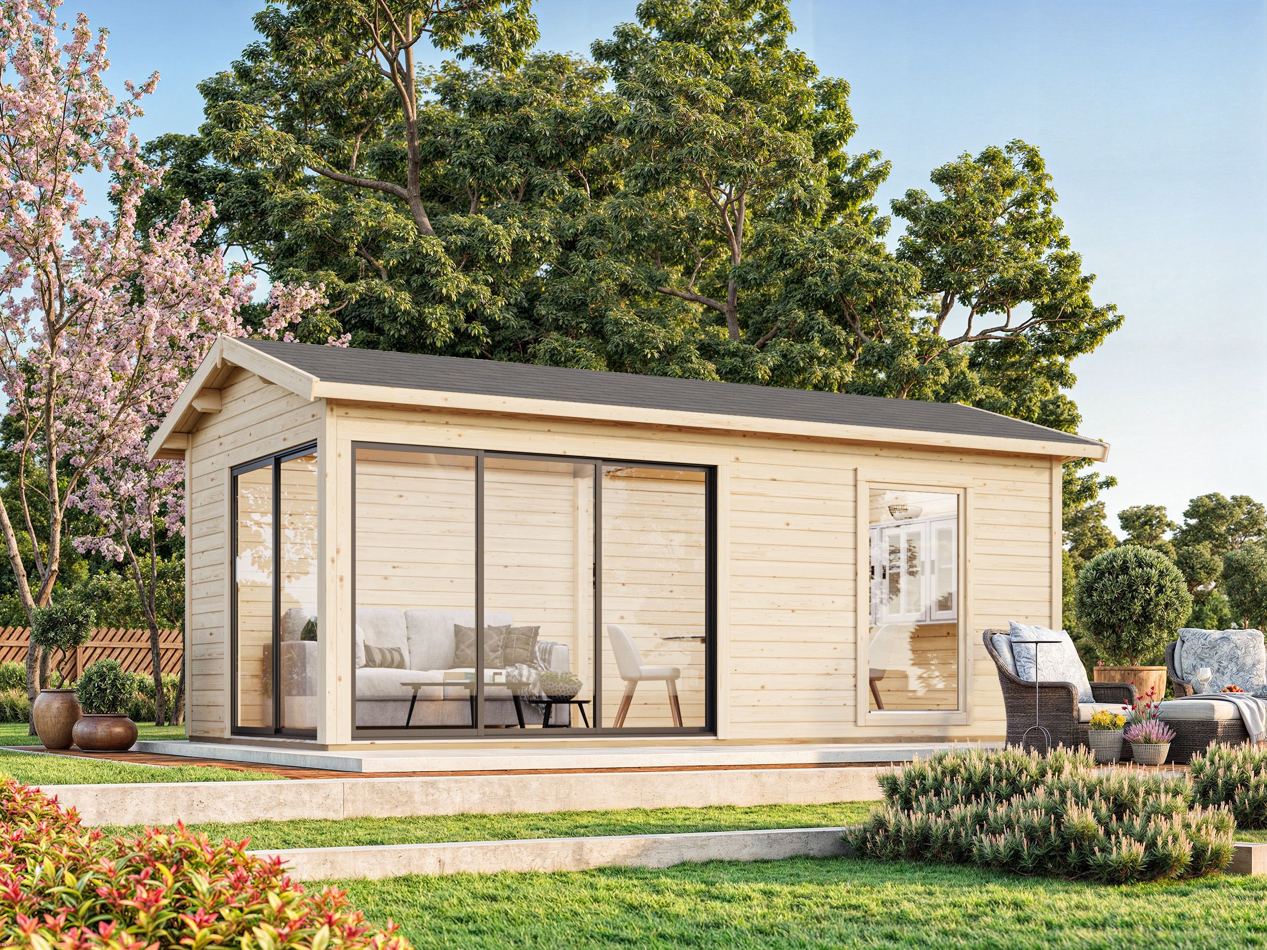 Palmako Gartenhaus Amanda 17,1 m² Slide - 44 mm