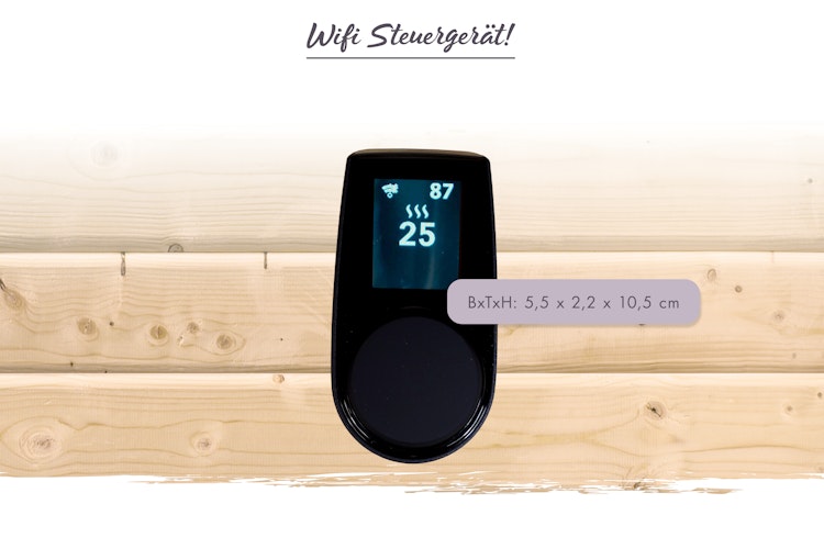 Karibu 9 kW Saunaofen finnisch anthrazit inkl. Huum WLAN Steuergerät mit App-Steuerung