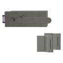 Vorschaubild Griffwerk PURISTO S -Kaschmirgrau Ganzglastürbeschlagset -3-teiliger Bandsatz -mit Griff DESM AVUS -EM -smart2lock