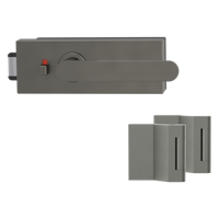 Griffwerk PURISTO S -Kaschmirgrau Ganzglastürbeschlagset -3-teiliger Bandsatz -mit Griff DESM AVUS -EM -smart2lock