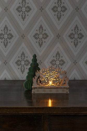 Konstsmide Holzsilhouette Weihnachtsmann im Schlitten