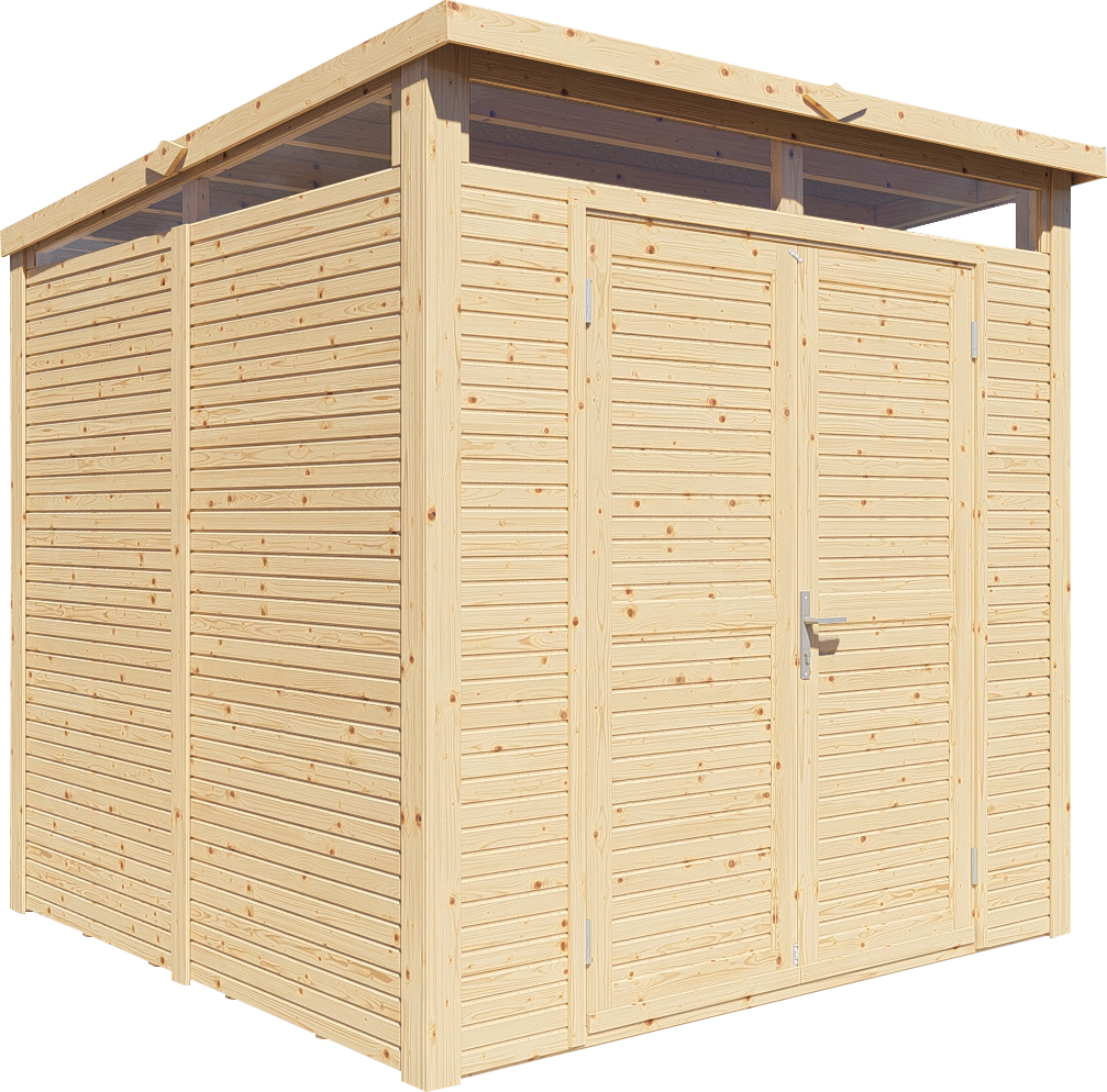 Bertilo Gartenhaus Woodline Pent - 18 mm naturbelassen