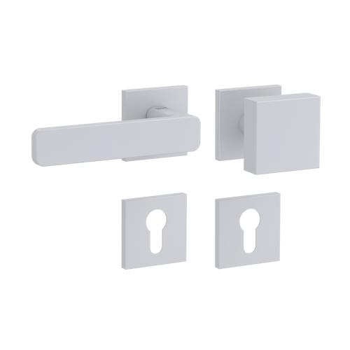 Griffwerk Wechselgarnitur VAYA 265 MINIMAL MODERN fast2fix Fast2Fix  Rosetten eckig Knopf SQUARE Seidenweiß L