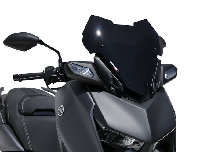 ERMAX Scooterscheibe Sport Acrylic durchsichtig Schwarz getönt für YAMAHA XMAX 125 / Tech MAX