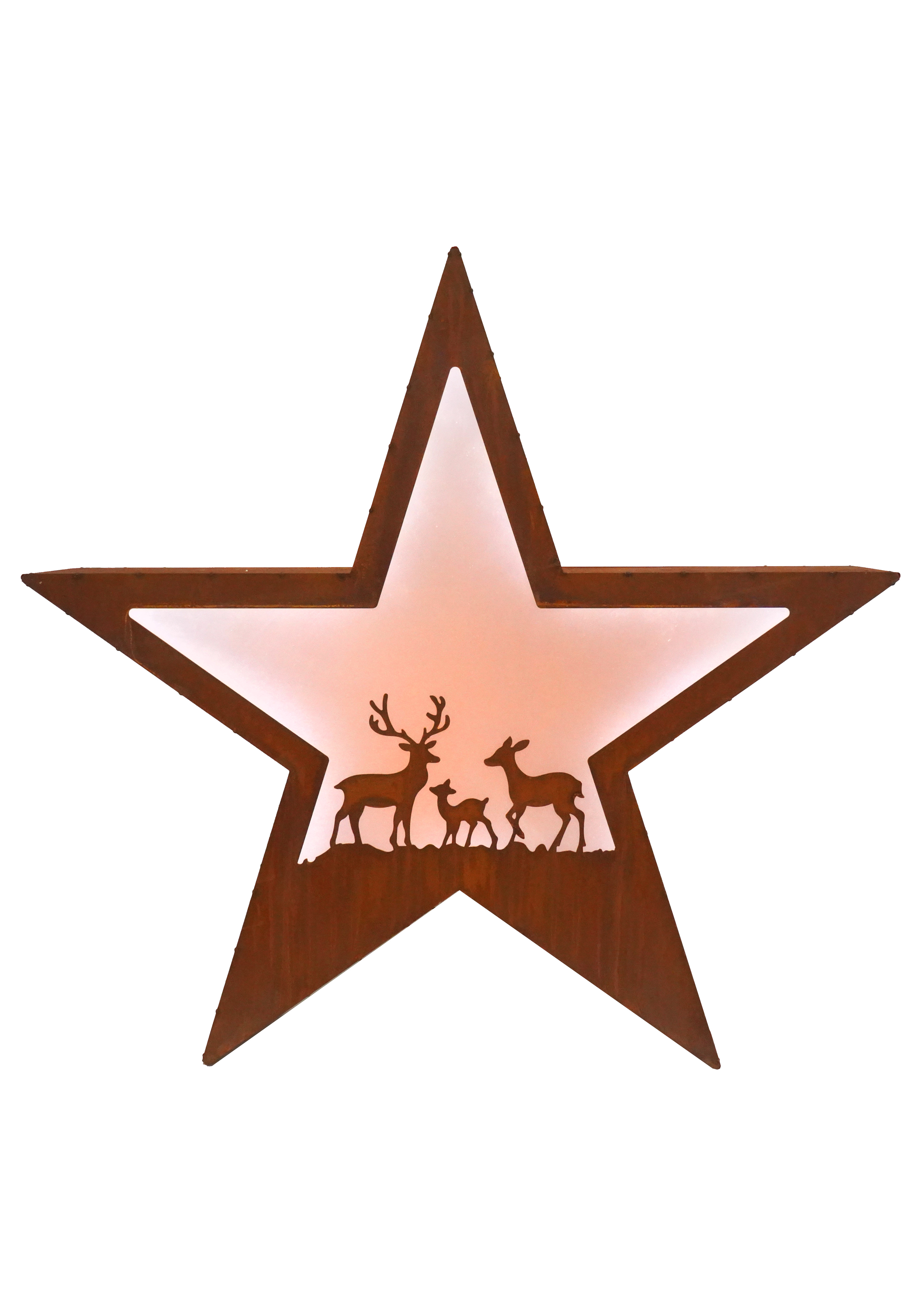 Badeko Deko-Stern „Zillertal“ in Edelrostoptik inkl. LED-Beleuchtung