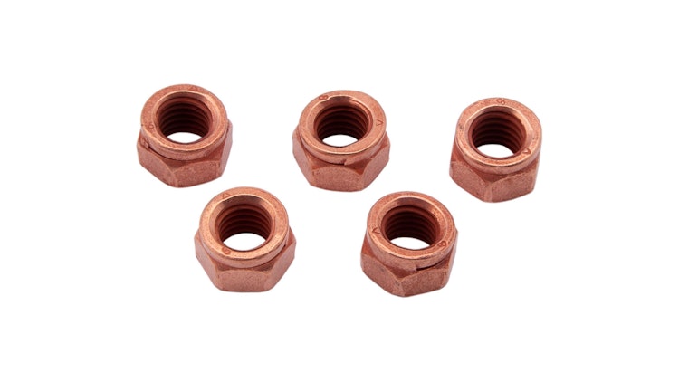 Dresselhaus Schlitzmutter 8 x 12 mm, Schlitzmutter Thermag, Sechskant, DIN 14441, verkupfert