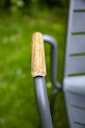 Cinas Balkon-Set ELLEN / PARC, Kaffeetisch Ø 80 cm + 2 Sessel, Aluminium Anthrazit / Teak