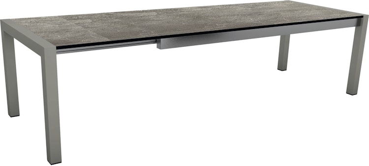 STERN Ausziehtisch Standard 214/294x100 cm, Aluminium Graphit / Silverstar Slate Stone