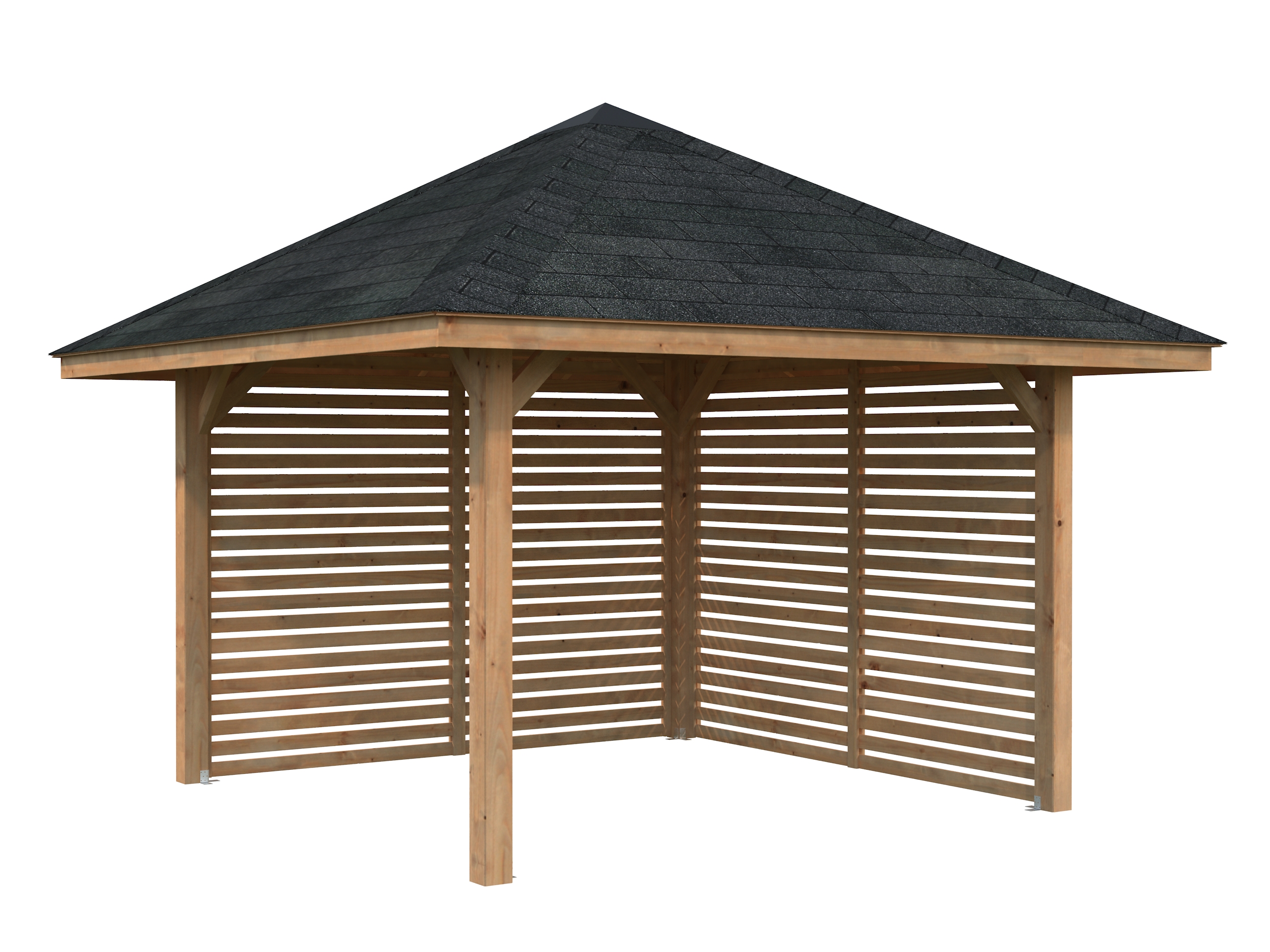 Palmako Pavillon Bianca 8,3 m² Set 102 Hellbraun tauchgrundiert