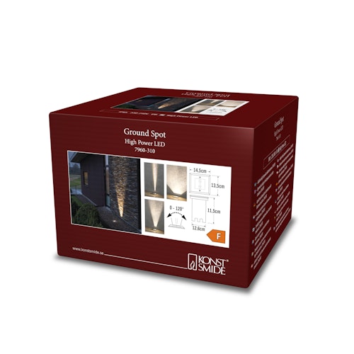 Konstsmide Bodeneinbaustrahler, HighPowerLED 230V, eckig (7960-310)