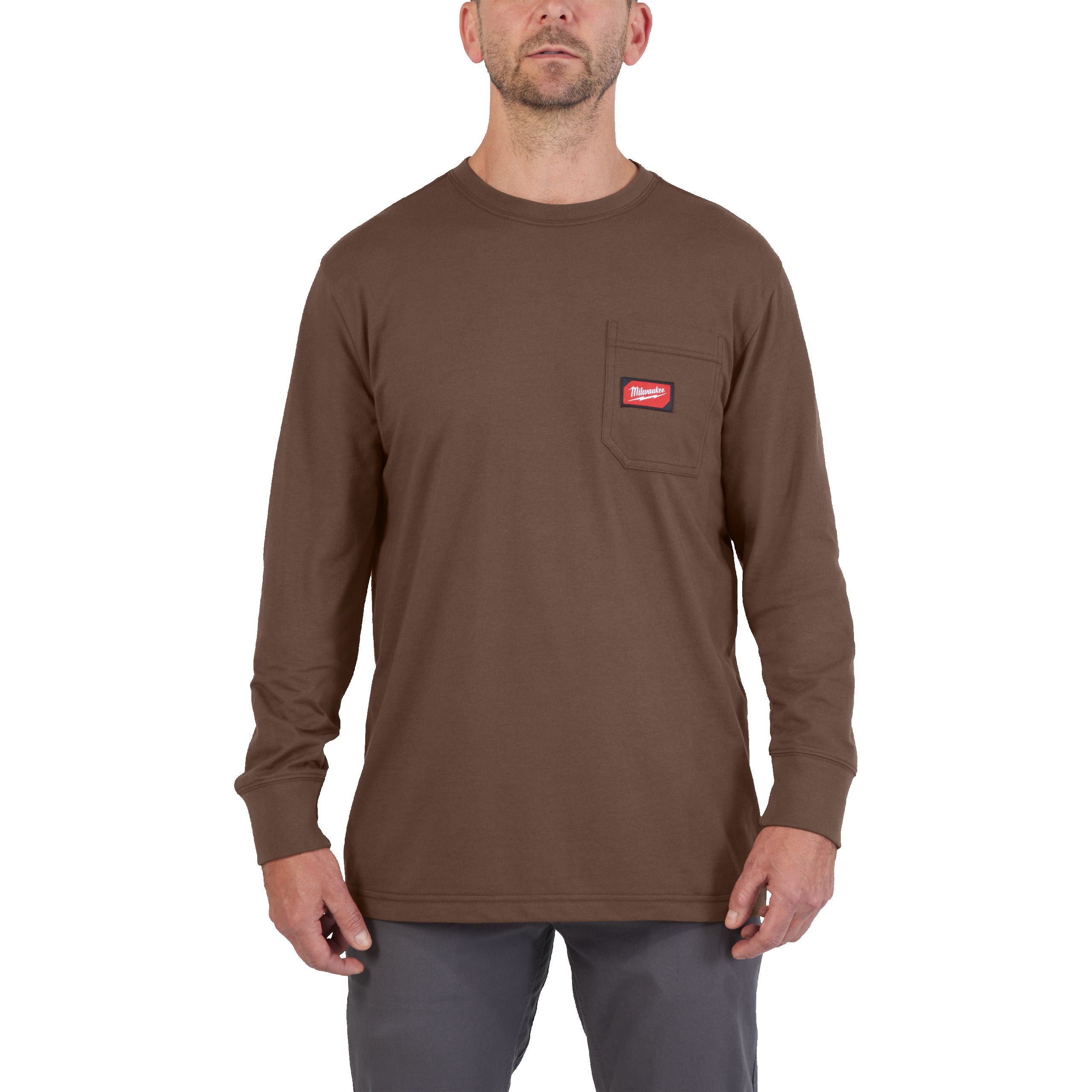 Milwaukee WTLSBR-XXL Arbeits-Langarm-Shirt braun mit UV-Schutz 4932493062