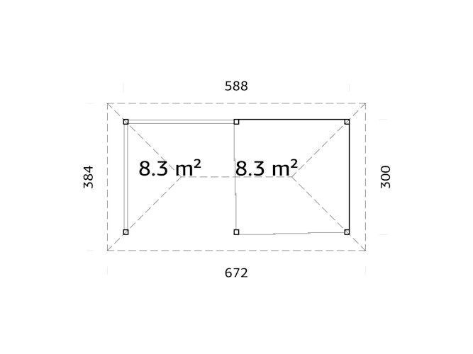 Palmako Pavillon Bianca 16,6 m² Set 203 Slide - 28 mm