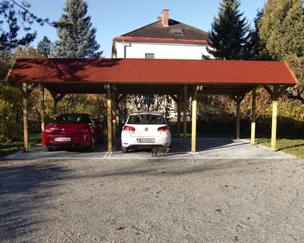 Skan Holz Harz - Pultdach Stellplatzerweiterung aus Nadelholz Breite 303 cm