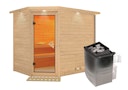 Vorschaubild Karibu Sauna Tanami - Massivholzsauna mit Eckeinstieg 38 mm inkl. gratis 9 kW Bio-Saunaofen im Wert von 719 €
