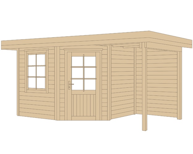 Weka Designhaus 213 A 28 mm inkl. 150 cm Anbau