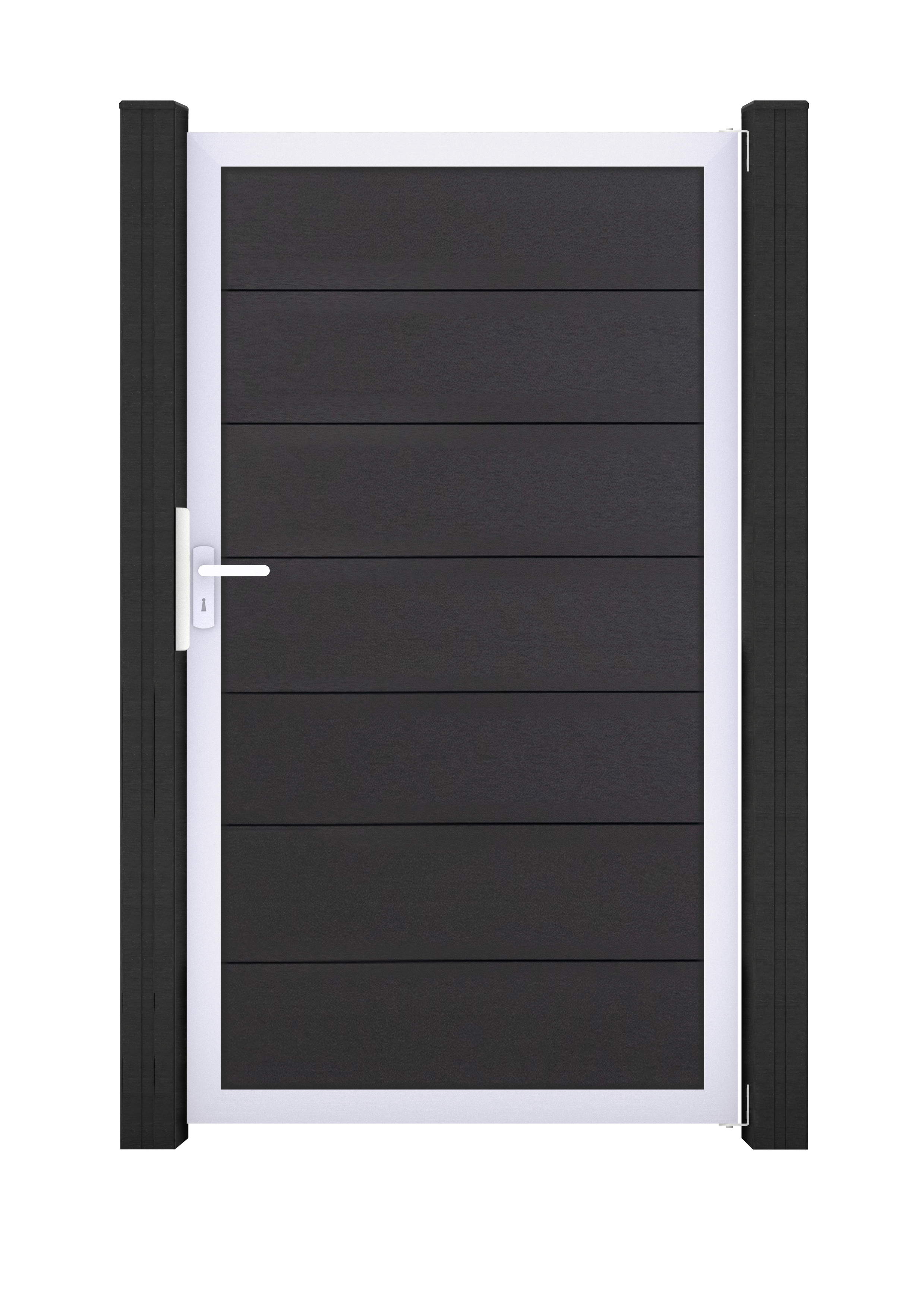 GroJaSolid Grande Tor Farbe: Walnuss co-extrudiert 100 x 180 x 4,0cm Rahmen: Silber