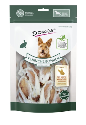 DOKAS Kaninchenohren getrocknet Hundesnack