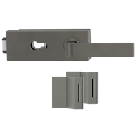 Griffwerk PURISTO S -Kaschmirgrau Ganzglastürbeschlagset -3-teiliger Bandsatz -mit Griff DESM GRAPH -EM -PZ