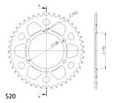 Vorschaubild Supersprox Alu-Kettenrad 520 44Z (Schwarz)