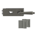 Vorschaubild Griffwerk PURISTO S -Kaschmirgrau Ganzglastürbeschlagset -3-teiliger Bandsatz -mit Griff CAROLA Schraubt. -KGR -PZ