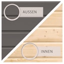 Vorschaubild Karibu Saunahaus Skrollan 3 mit Vorraum terragrau (Rechteckfenster) inkl. gratis Sauna-Zubehörset im Wert von 234,94 €