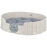 Bett Emelie, Filz, oval, 50 × 42 cm, sand/grau