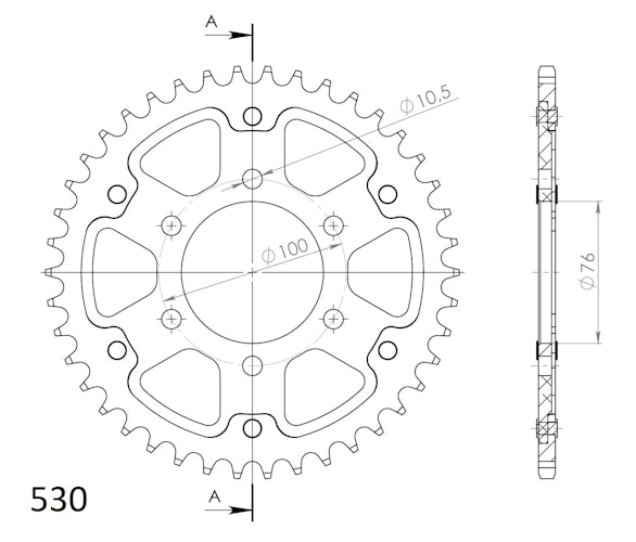 Supersprox Stealth-Kettenrad 530 42Z (Gold)