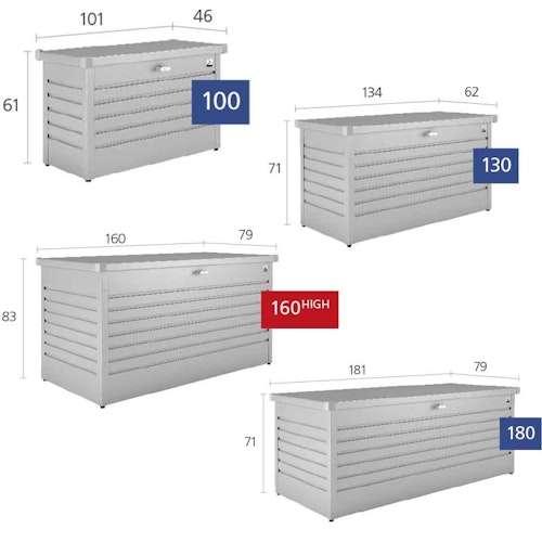 B-Ware Biohort Freizeitbox - 160 x 79 x 83 cm (Größe 160 HIGH) - bronze-metallic