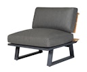 Vorschaubild Diamond Garden Lounge-Set NORA Sun & Rain, Sofa + Hocker + Tisch, Aluminium / Teak / Tuvatextil (100 % Polyacryl)