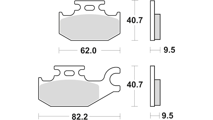 TRW Bremsbelag Typ SI Sintermetall mit ABE, Bremsbelag "MCB 724" Satz