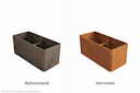 Vorschaubild Premium Hochbeet aus Cortenstahl mit Rostpatina 80 x 80 x 75 cm