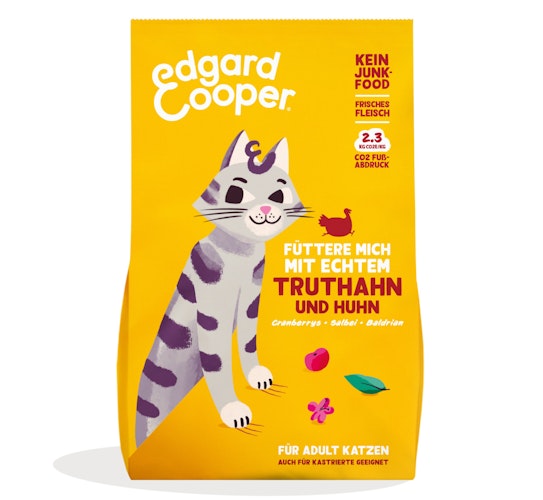 Edgard&Cooper Adult Truthahn und Huhn Katzentrockenfutter