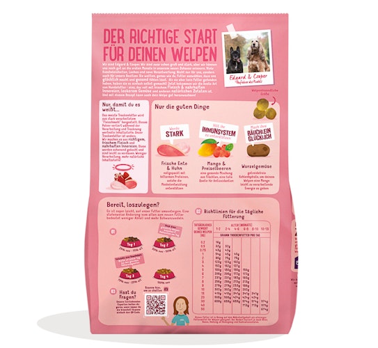 Edgard&Cooper Jun Freilauf-Ente und -Huhn getreidefrei Hundetrockenfutter