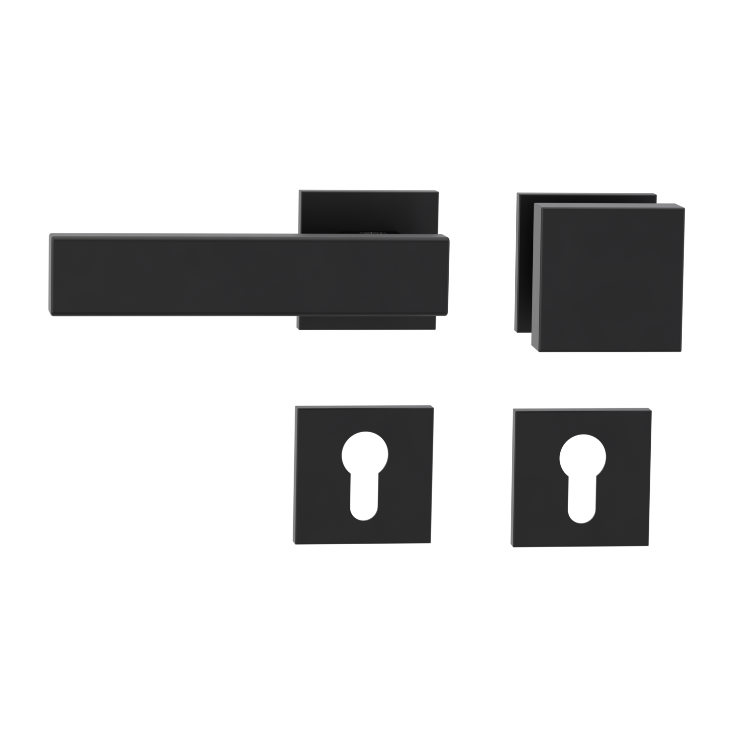 Griffwerk Wechselgarnitur VAYA 200 CUBICO fast2fix Fast2Fix Rosetten eckig Knopf SQUARE Graphitschwarz L