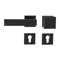Griffwerk Wechselgarnitur VAYA 200 CUBICO fast2fix Fast2Fix Rosetten eckig Knopf SQUARE Graphitschwarz L