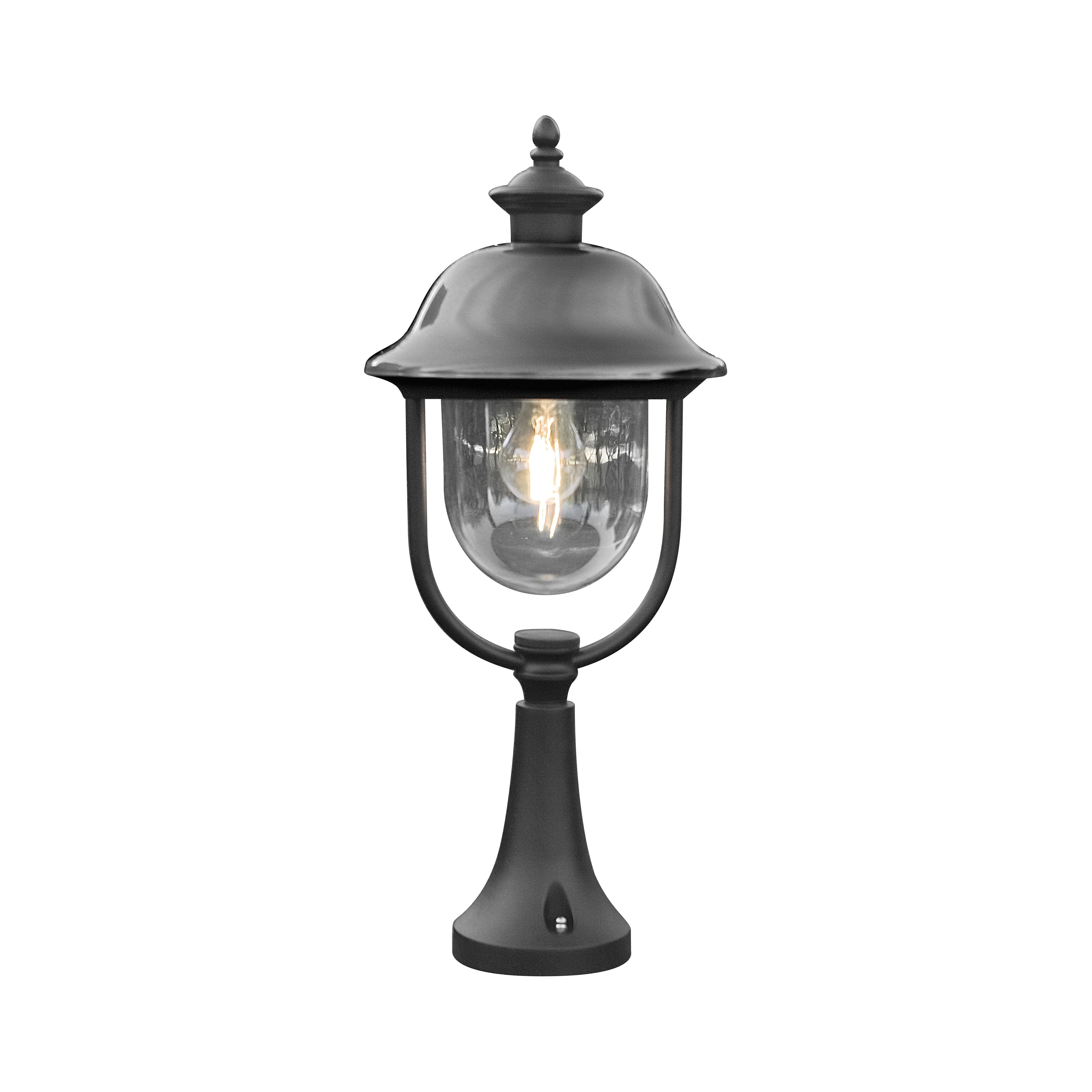Konstsmide Sockelleuchte Parma, Edelstahl/Alu, klares Glas (7241-000)