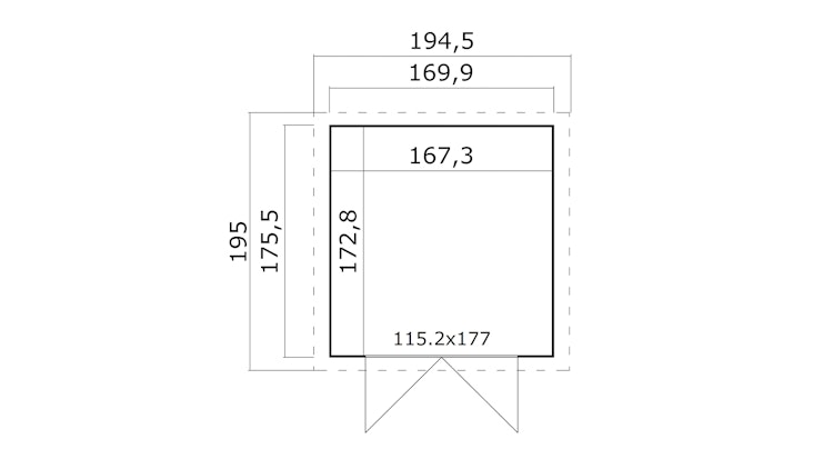 Weka Gartenhaus Mori mit Satteldach - 13 mm