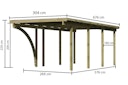 Karibu Carport Einzelcarport Eco 1/2 - kesseldruckimprägniert