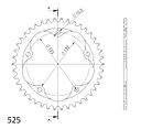 Vorschaubild Supersprox Alu-Kettenrad 525 42Z (Rot)